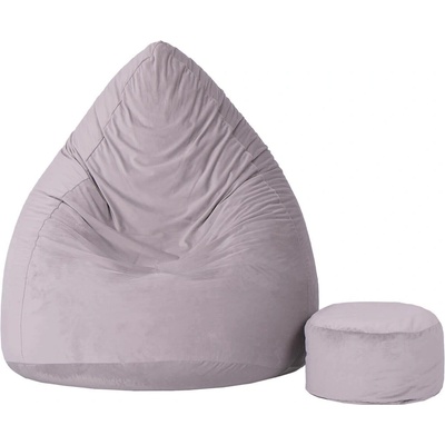 Toffel Dětský sedací vak MAXI COMFORT Velur 100x75 cm s podnožkou Vzor: šedá