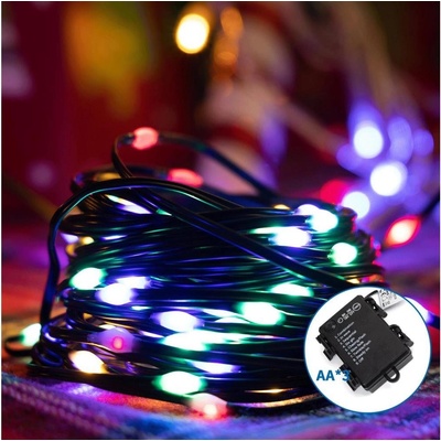Aigostar B.V. Aigostar LED Venkovní vánoční řetěz 50xLED/8 funkcí 3xAA 5,3m IP44 multicolor AI1350