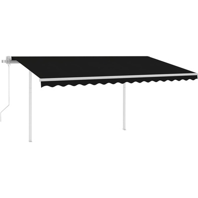 vidaXL Automatická markýza LED a senzor větru 4 x 3,5 m antracitová