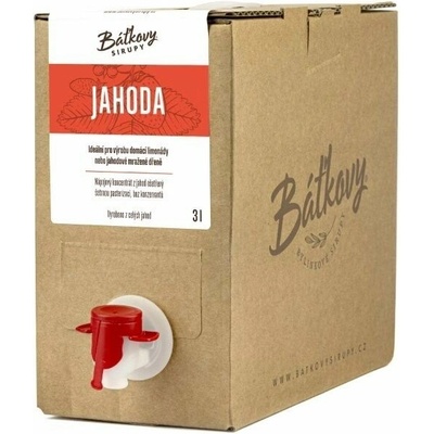 Báťkovy sirupy Jahodový sirup BAG 3 l