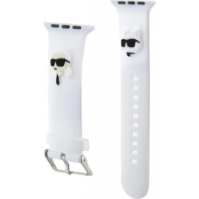 Karl Lagerfeld Karl and Choupette Head NFT Řemínek pro Apple Watch 42/44/45/49 White KLAWLSLKCNH