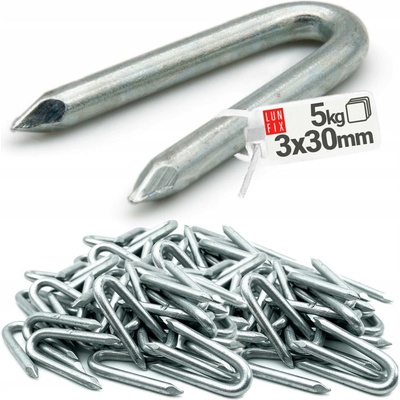 Pozink SKOBY 30mm 3x30 pozinkované na lesní pletivo 5 kg