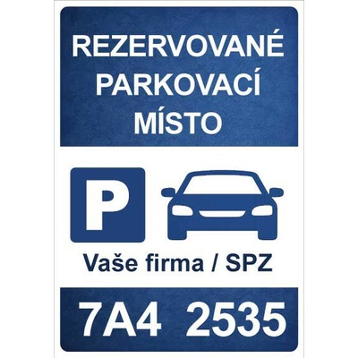 ⚠️ Cedule Parkovací místo – Vaše firma / SPZ - A5 - 15x21 cm / Hliníkový sendvič tl. 3mm