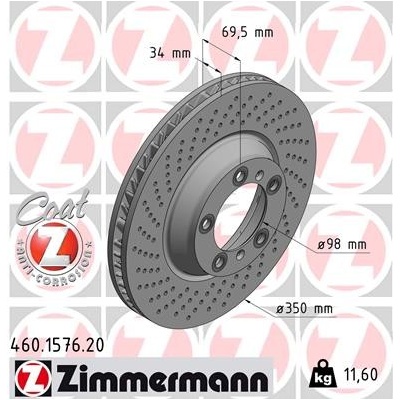 Brzdový kotouč ZIMMERMANN 460.1576.20