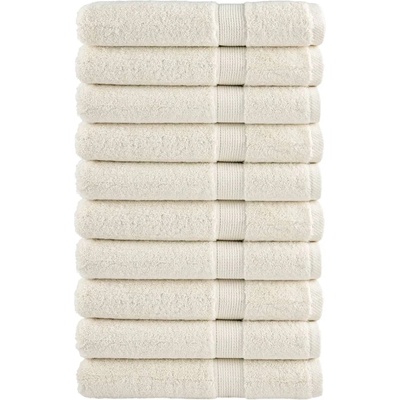 vidaXL Премиум кърпи SOLUND 10 бр кремави 100x200 см 600 gsm (137487)