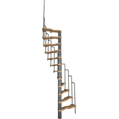 Minka STAIRS Prostorově točité schodiště Suono buk/šedá 120 x 68 cm