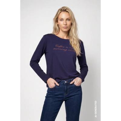 MONARI STUDIO BLUE dámské tričko tmavě modré