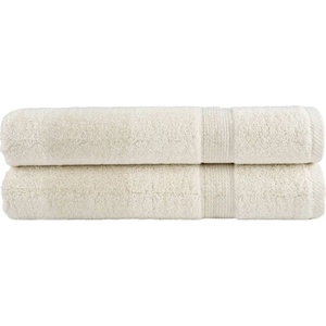 vidaXL Премиум кърпи SOLUND 2 бр кремави 100x200 см 600 gsm (137485)