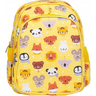 Batoh A Little Lovely Company Zvířecí kamarádi pro předškoláky 16 l žlutý