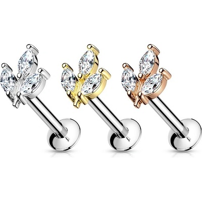 Šperky4U piercing do brady lísteček LB1085-1208-GDC