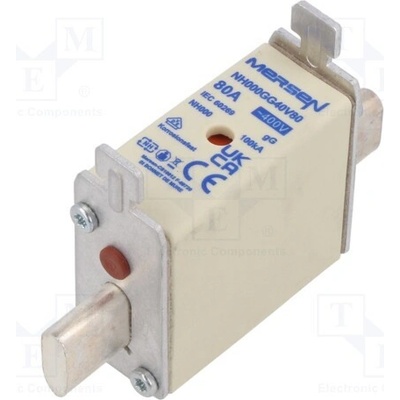 MERSEN NH000GG40V80 Pojistka: tavná; 80A; 400VAC; gG; keramická,průmyslová; NH000