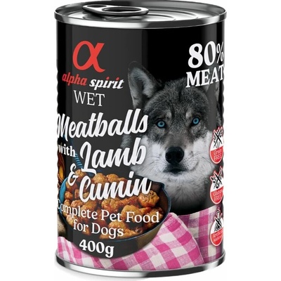 Alpha spirit Dog Meatballs jehněčí s kmínem 6 × 400 g