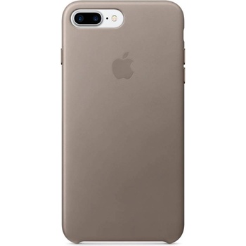 Apple iPhone Leather Case - оригинален кожен кейс (естествена кожа) за iPhone 8 Plus, iPhone 7 Plus (светлосив)