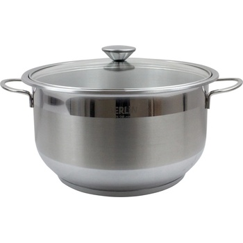 Дълбока Тенджера berlin - със стъклен капак, висококачествен инокс, 24 см