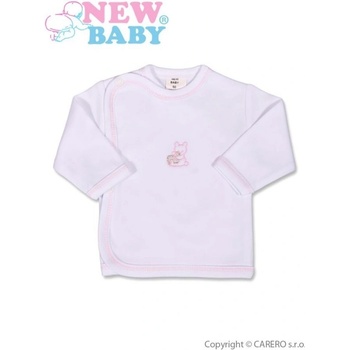 New Baby kojenecká košilka s vyšívaným obrázkem růžová