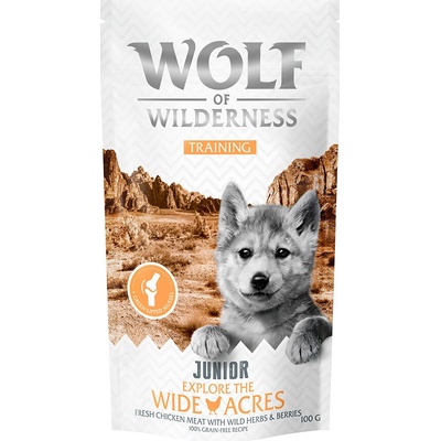 Wolf of Wilderness Training JUNIOR “Explore the Wide Acres” kuracie 3 x 100 g