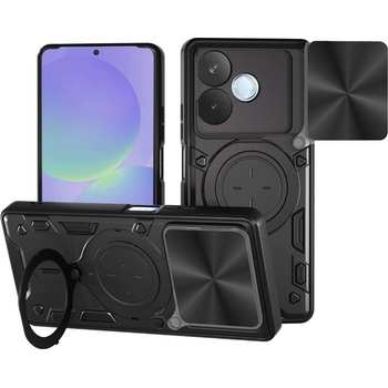 OPPO A5 Pro 5G Калъф CD Текстура с Плъзгащ Капак за Камера, Магнитна Поставка и Протектор - 6 Цвята