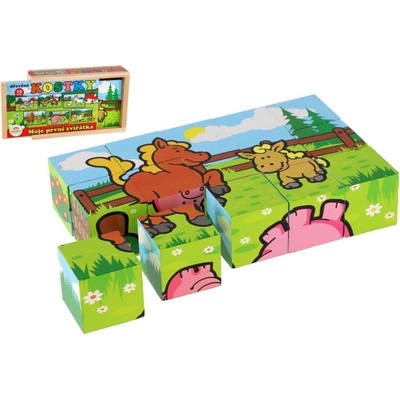 Teddies kostky kubus moje první zvířátka 4 ks v krabici