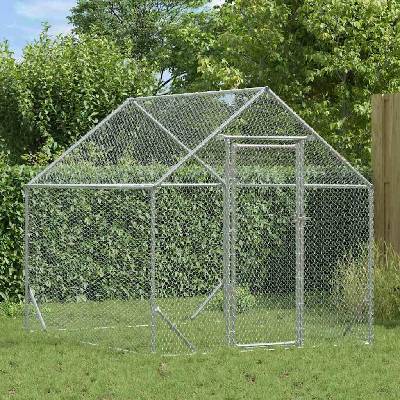 vidaXL Klec na kuřata 200 × 170 × 177 cm pozinkovaná ocel stříbrná 9799.42023409