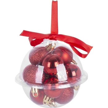 MagicHome GuleVianoce 12 ks 3 cm červené na vianočný stromček