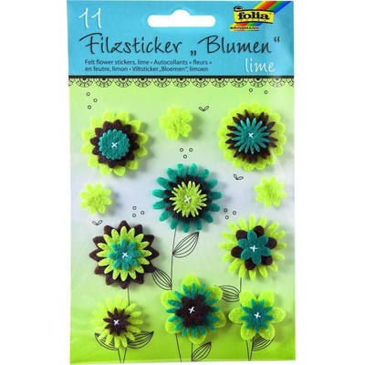Folia Filcové samolepky kvetiny Lime 11 ks