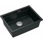 Quadron Logan 100 композитна мивка за под плот, черна - неръждаема стомана 59.5x45.1 см (HQJ6045U8_BS_U) Мивка за вграждане