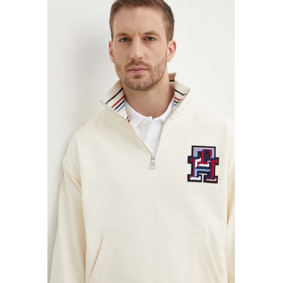 Tommy Hilfiger Памучен суичър Tommy Hilfiger в бежово с апликация MW0MW34412 (MW0MW34412)