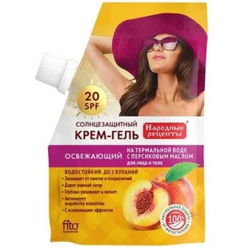 Image 1 of Fito Cosmetic - Слънцезащитен крем-гел с термална вода и масло от праскова SPF20