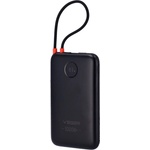VEGER Външна батерия 10000 mAh с вграден USB-C кабел и 1xUSB-C, 1xUSB-A портове - Veger K1C Power Bank With USB-C Cable 22.5W 10000mAh (черен) (W1189)