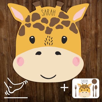 Inspio Hracia Podložka Podložky pre deti na hranie Žltá žirafa zvieratá žltá hnedá krémová