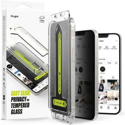 Ringke - Easy Slide Privacy Tempered Glass (2 Броя) - iPhone 16e - Черен