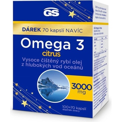 GS Omega 3 citrus 3000 mg 60 + 30 kapslí