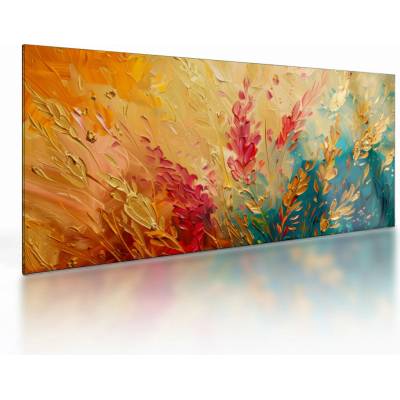 Sklenený obraz - Maľba poľa, jednodielne 100x50 cm na skle