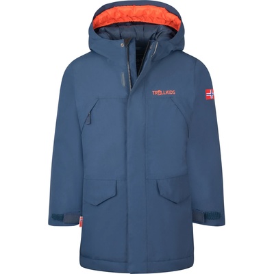 TROLLKIDS Детско синтетично яке Trollkids Kid's Harstad Jacket Synthetic jacket - Mystic Blue / Flame Orange - размер 128 (EU) (703-4664-0415)