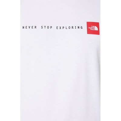 The North Face Памучна тениска The North Face M S/S Never Stop Exploring Tee в бяло с принт NF0A87NSFN41 (NF0A87NSFN41)