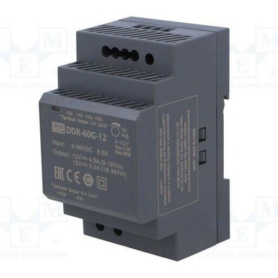 MEAN WELL DDR-60G-12 Měnič: DC/DC; 60W; Uvst: 9÷36VDC; Uvýst: 12VDC; Ivýst: 5A; DDR; OUT: 1