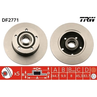 Brzdový kotúč TRW DF2771