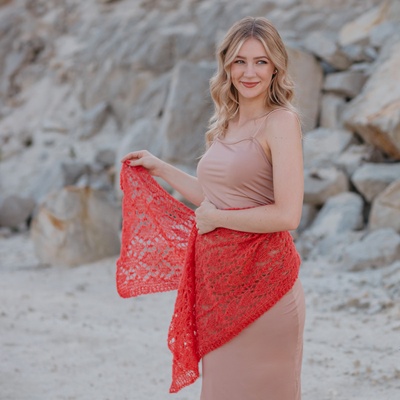 šála šátek alpaka hedvábí Coral Beauty