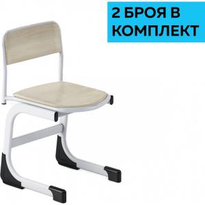 RFG Ученически стол Edu, 430 х 425 х 460 mm, цвят дъб, сив метал 2 бр. VIII/XII клас