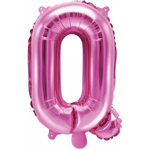 PartyDeco Балон от фолио Mini - Буква Q 35см розов