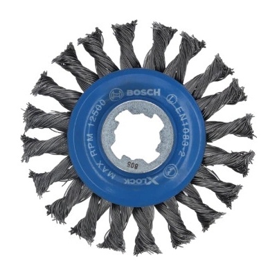 BOSCH X-lock kotoučový drátěný kartáč copánkový, 115, ocel 115 mm, 0,5 mm, 12 mm