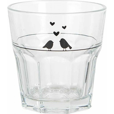 Clayre & Eef Pohárik s vtáčikmi a srdiečkami Love Birds Ø 8*8 cm 200 ml