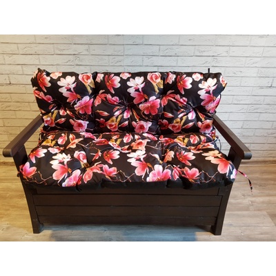 MyBestHome Prošívané sezení Markus na zahradní lavici vzor 65 sedák s opěrkou 100 x 60 x 50 cm