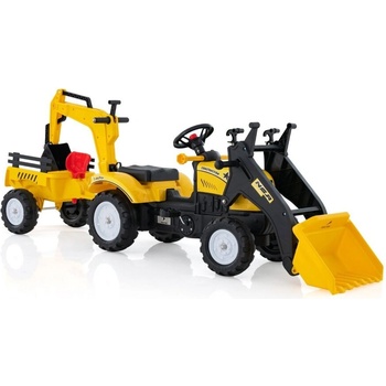 Costway Детски булдозер 3-в-1 с 6 колела 178 x 42 x 60 см Жълт