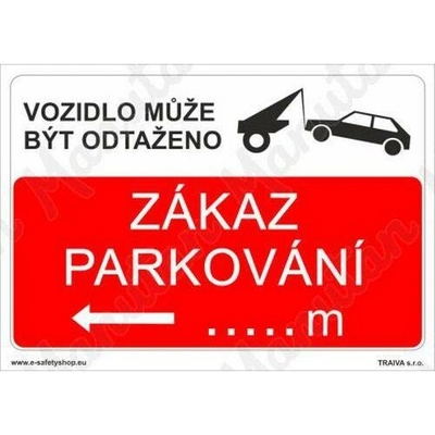 Zákaz parkování, plast 297 x 210 x 2 mm A4