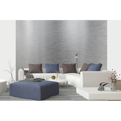 DIMEX ART Самозалепваща се флизелинова фототапета текстура от полиран алуминий 375 x 250 см