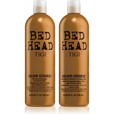 TIGI Bed Head olejový šampón pre farbené vlasy 750 ml + olejový kondicionér pre farbené vlasy 750 ml kozmetická sada