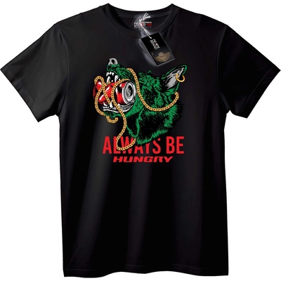 NOONEBRAND Тениска Вълк с Автомобилна Верига - 2XL, Black