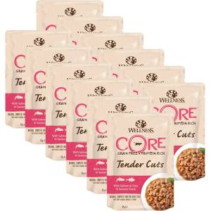 Wellness Core Tender Cuts сьомга и риба тон 12 x 85 г