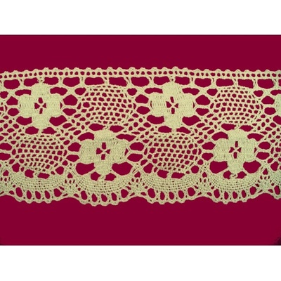 Bavlněná paličkovaná krajka 2037/100mm ecru/5m